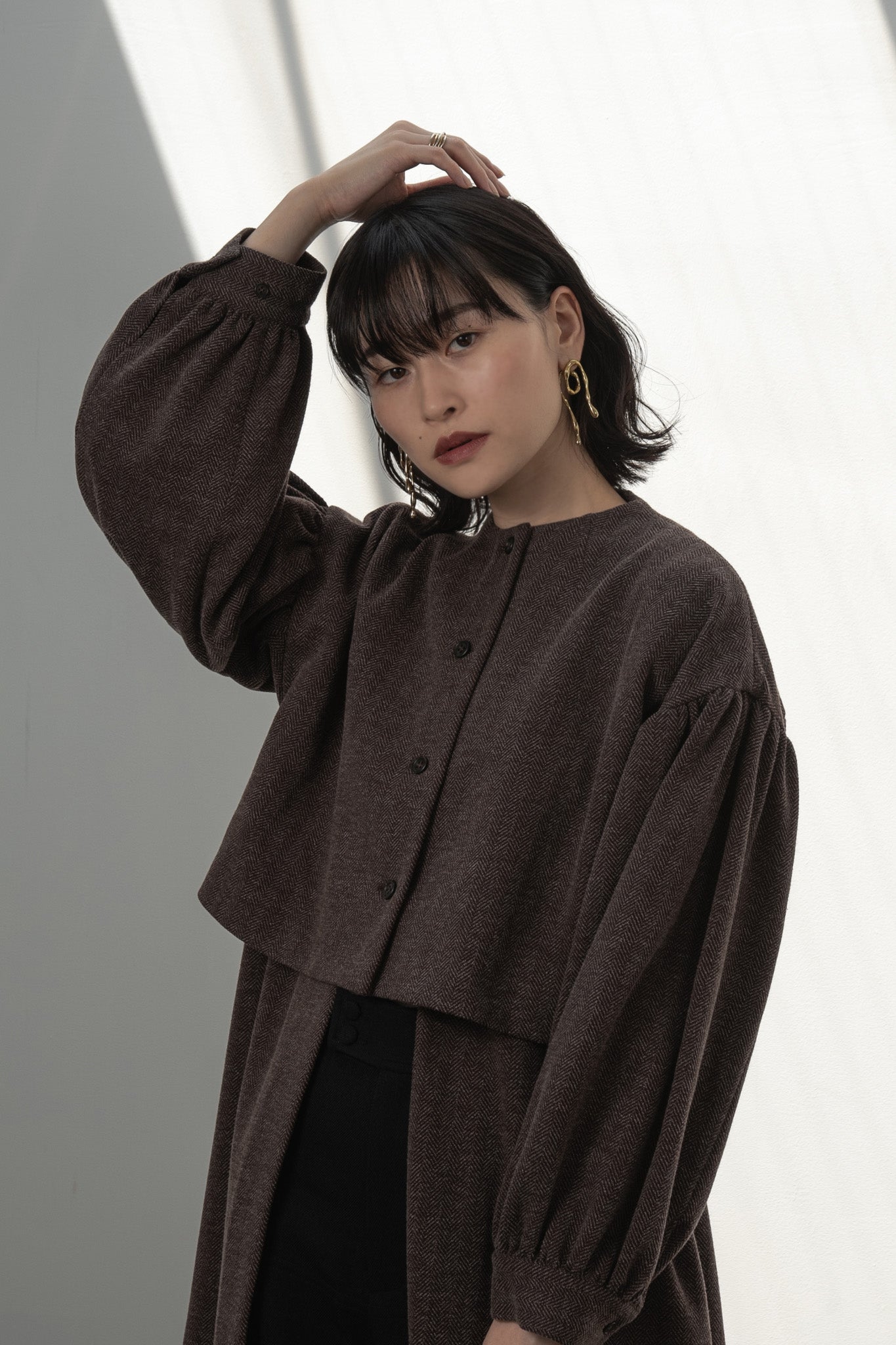 I_am official herringbone ensemble coat - アウター