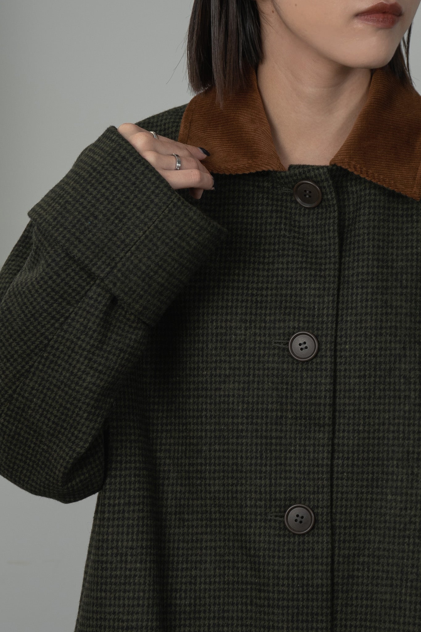 i_am_official corduroy collar check coat | fermedesnoyers.be