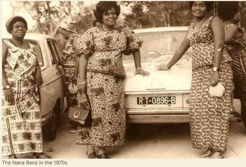 photo of three women in the 1970s next to a car