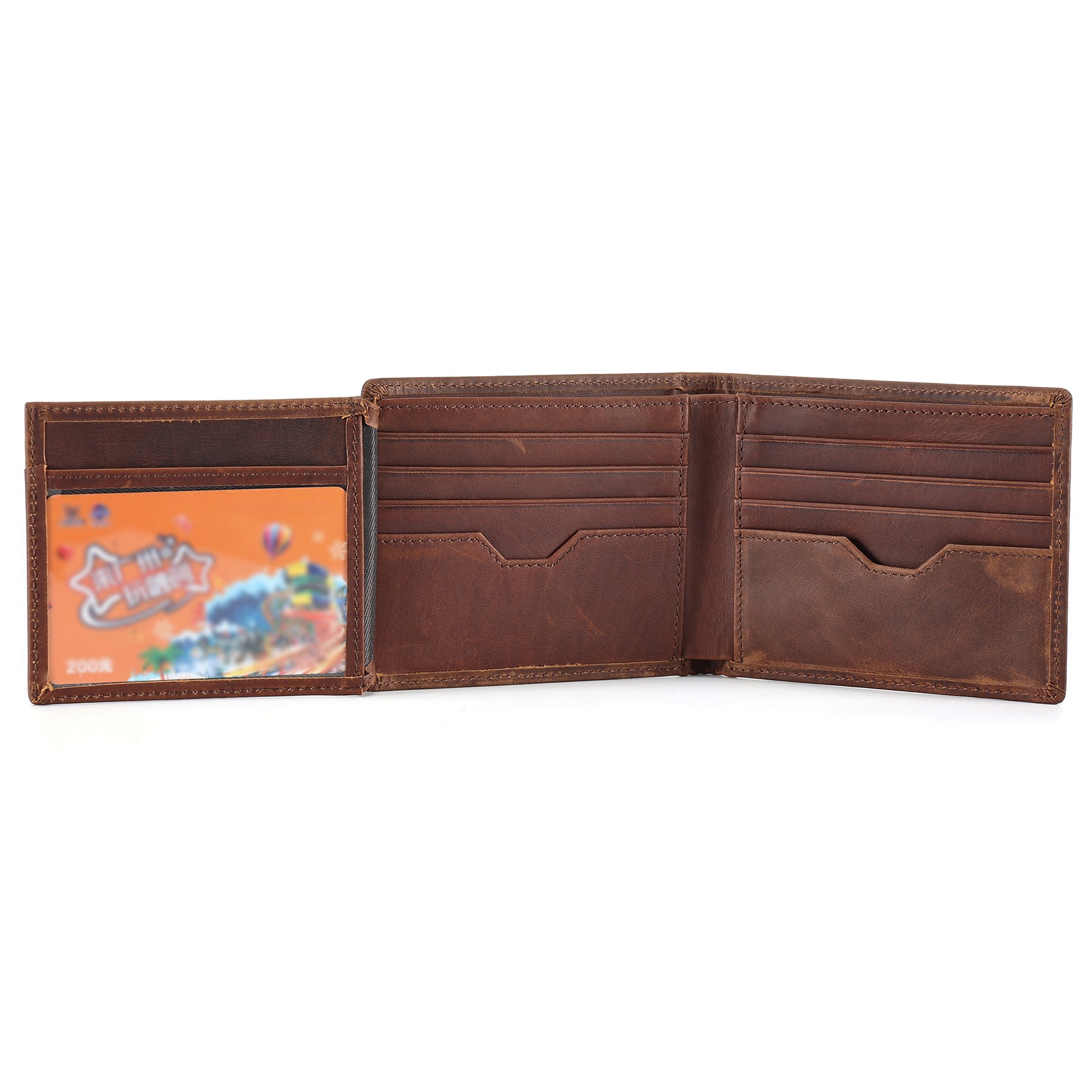 Genuine Leather Slim Bifold RDFI Wallet
