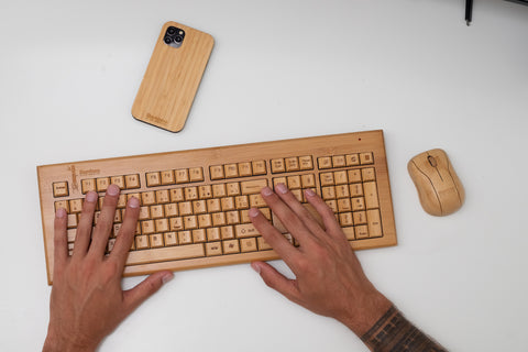 Wireless wooden keyboard