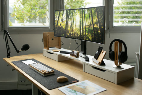 Accessoires de bureau en bois