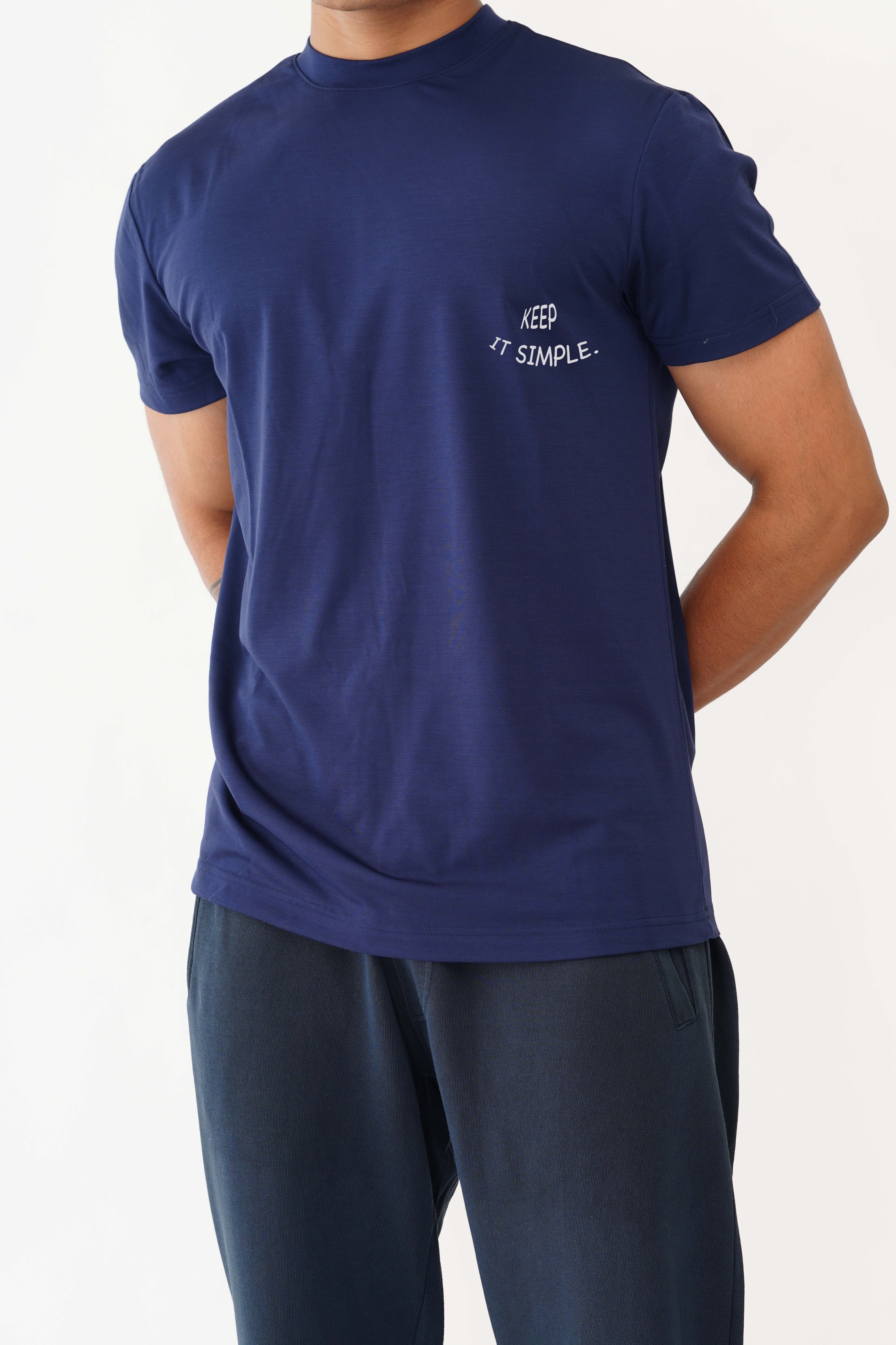 Mens 'Keep It Simple' Printed Short-sleeve Tshirt (Tencel-Stretch)