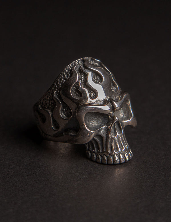 VIKING WARRIOR Skull Ring for Men in Sterling Silver by Ecks