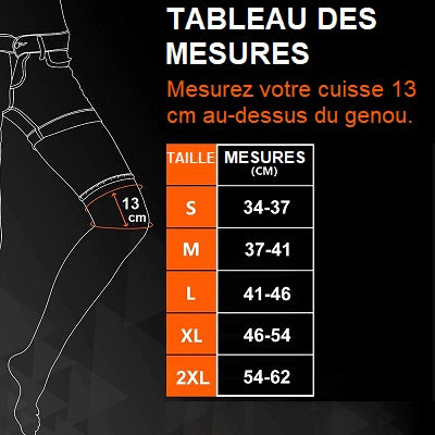 tableau-des-tailles-sur-fond-noir-avec-des-lignes-oranges-et-blanches-indiquant-les-mesures-en-centimetres-une-illustration-d-une-jambe-noire-marque-d-un-repere-orange-situe-13-cm-au-dessus-du-genou-guide-la-prise-de-mesure-chaque-taille-est-clairement-definie-du-s-au-2xl-le-contraste-des-couleurs-et-la-disposition-structuree-assurent-une-lecture-rapide-et-une-comprehension-intuitive
