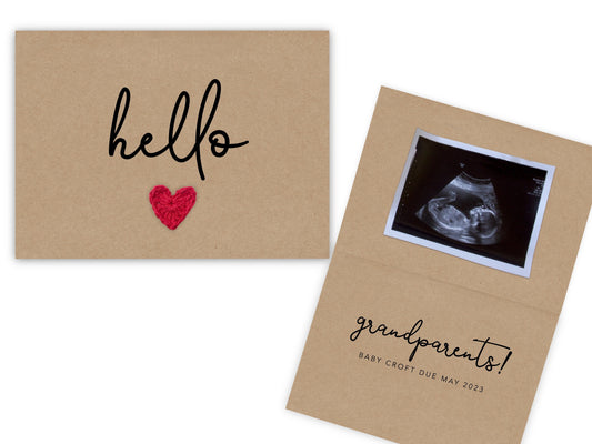 Pregnancy Announcement Cards, Surprise Baby Reveal Idea, Hello  Grandparents
