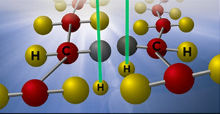 Electron beams separating hydrogen atoms