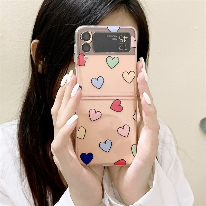 Lovely Color Heart Case For Samsung Galaxy Z Flip 4#N#– Galaxy Z Flip 4 ...