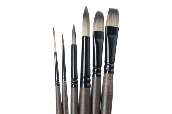 BRUSTRO Artists' Natural Hair MOP Brush Set of 4 (0, 2, 4, 8) - Creative  Hands