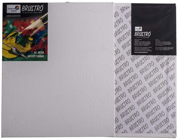 Brustro 100% Cotton Canvas Board Medium Grain 12X12 (Pack of 4