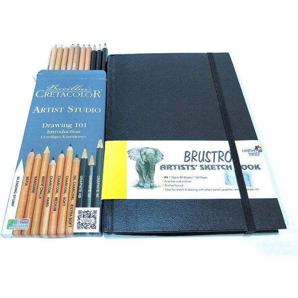 Buy Brustro Black Wiro Bound A5 Size Artists Sketch Book 120 Pages