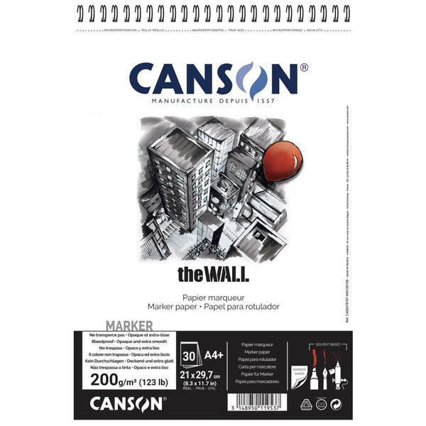 CANSON XL Extra White Sketch 90gsm A4 Paper, Fine Grain, Spiral Pad Short  Side, 120 Sheets, Ideal for Professional Artists & Students