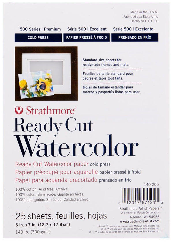 Strathmore Ready Cut Watercolor Paper, Cold Press, 11 x 14 Inches, 6 Sheets