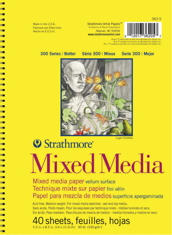 Strathmore (462-106 400 Series Mixed Media Pad 6x8 15 Sheets White White 6x8