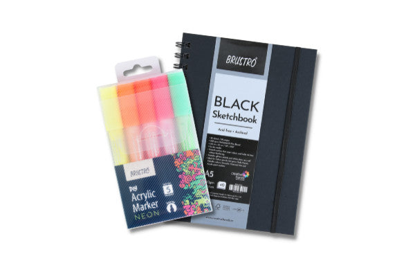 BRUSTRO Acrylic (DIY) Fine Tip Marker Set of 12 - Basic 0.8MM for  Craftworks, School Projects, and Other Presentations