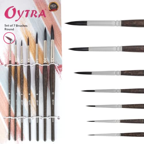 LorDac Arts Paint Brush Set, 7 Artist Brushes for Painting with Acrylic,  OiL,etc