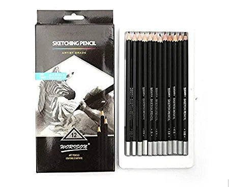 Sketch Pencil Set, Assorted Pack of 12, Grades 8-12 and Adults, Mardel