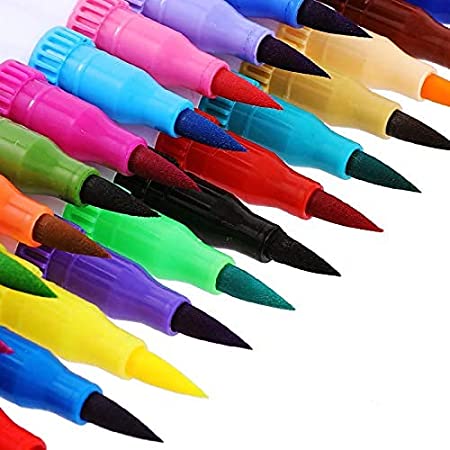 iBayam Dual Tip Art Brush Marker Pens for Adult Coloring Book, 36 Colors  Journal Planner Drawing Pens with Fine Point & Brush Tip for School Office