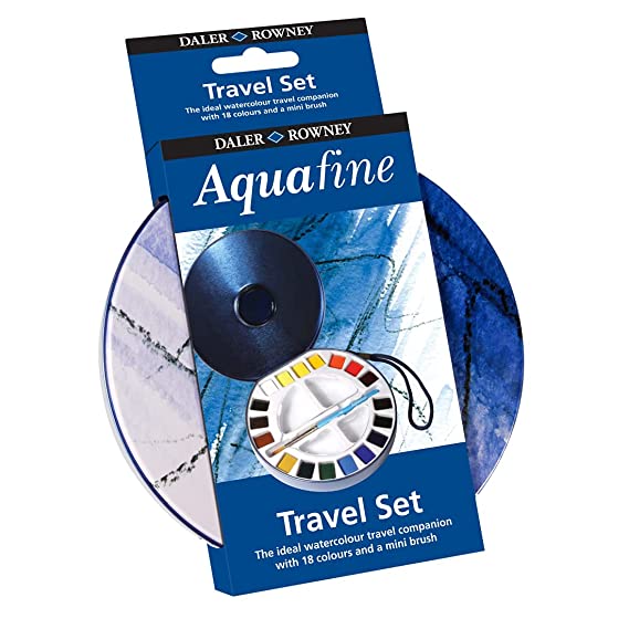 Daler Rowney Aquafine Watercolour Travel Set with Brush (Multicolour