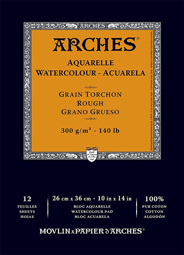 Bloc de papier aquarelle Grain torchon 300 g/m² - 20 pages - 20 x 20 cm