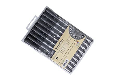 Set of 9 ELEPHANTBOAT Micro Pen Waterproof Fineliner Mandala Art Artist Kit  Gift