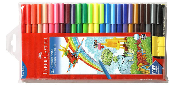  Faber Castell 15 Sketch Pens Clip-On Connector Colour Color Marker  Pen Set Child Safe Washable : Office Products