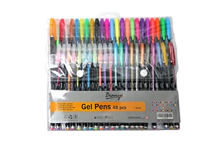 48 PC Scented Glitter Gel Pens Coloring Books Drawing Neon Metallic Scent Pen