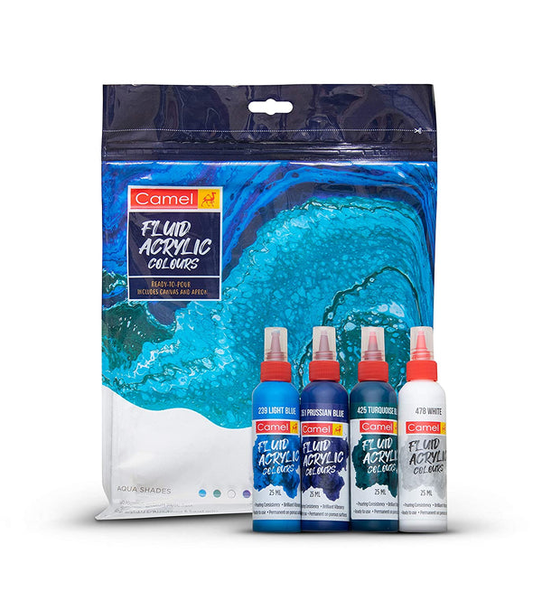 PIDILITE Fevicryl Acrylic Fluid Pouring Kit, 3 Acrylic Colours, 3