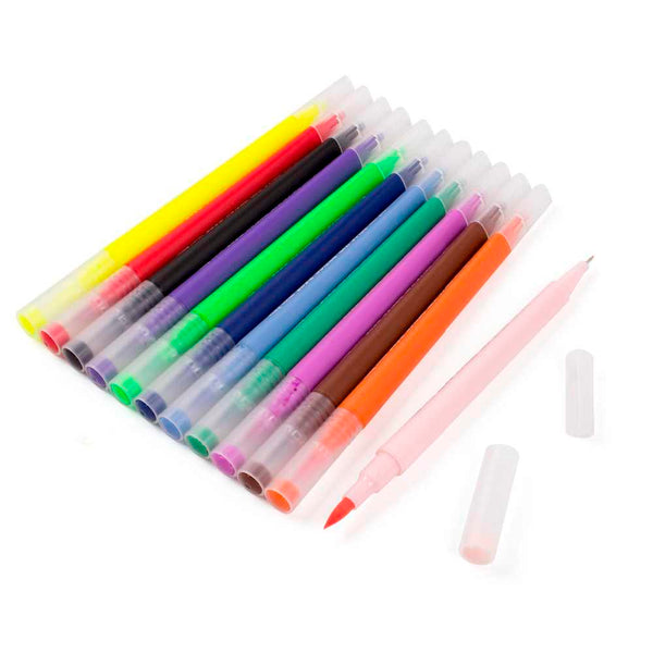 Deli Art Markers Set, 60 Colors Dual Tips Coloring Marker Pens Highlighters  