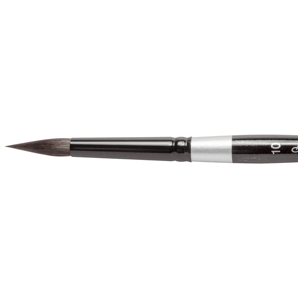 Silver Brush 3000S Black Velvet Short Handle Blend Brush, Round individual  brushes - Art By Masters