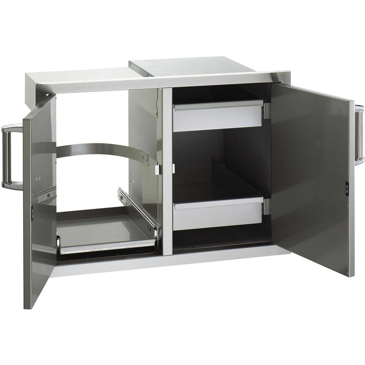Fire Magic Premium Flush 30-Inch Double Access Door with Drawers And Trash Bin Storage with Soft Close (53930SC-12)