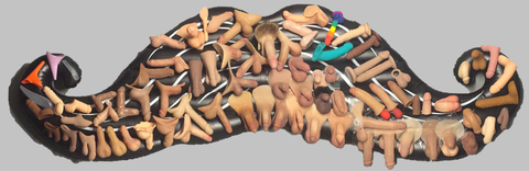 Images of over 100 prosthetic penis products in the form of a mustache shape.