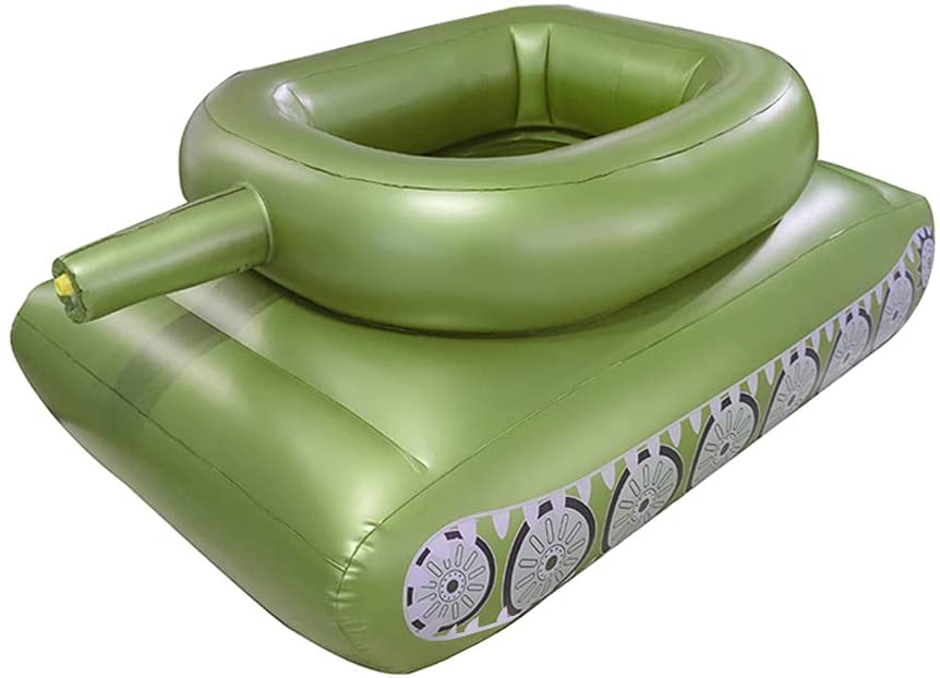Pool punisher inflatable tank float with water cannon