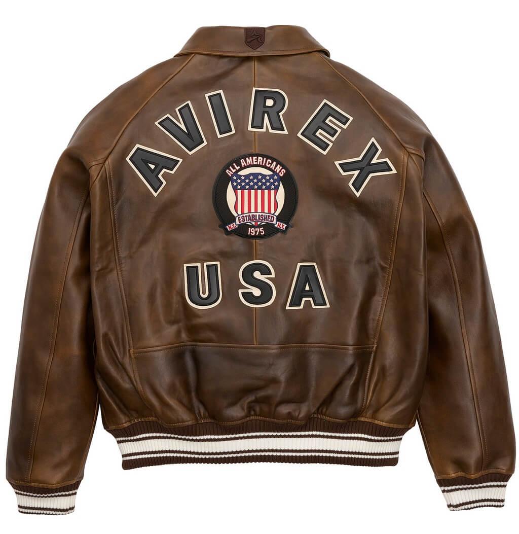 Mens Brown Avirex Leather Bomber Jacket – Leather Jacket Gear