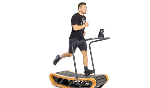 running on a manual treadmill
