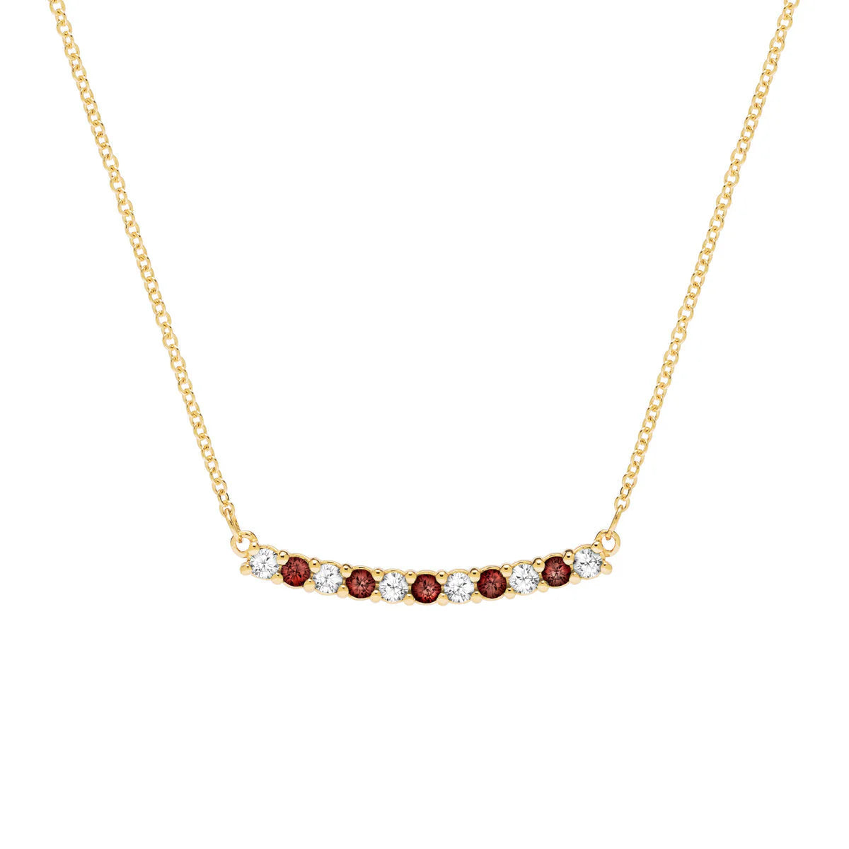 1.40TCW Round Garnet Moissanite Diamond January Birthstone Necklace
