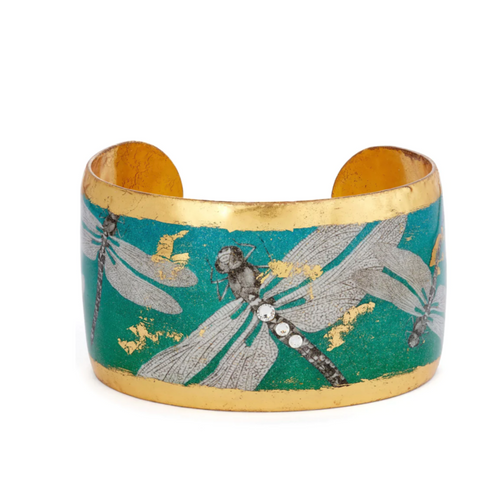 22k Gold Leaf & Enamel Zebra Profile Cuff Bracelet by Evocateur