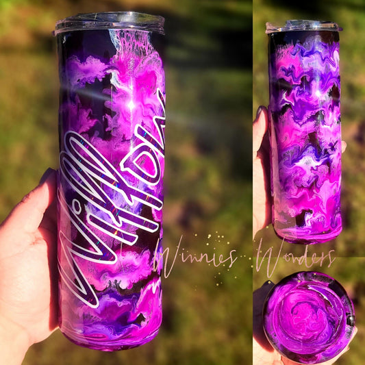 Purple Mix Alcohol Ink Tumbler