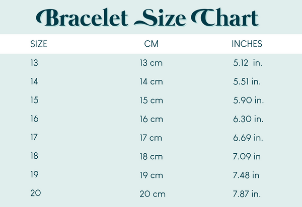 Mack  Rex  Bracelets Size Chart