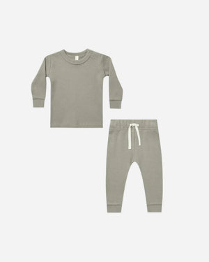 Waffle Top + Pant Set || Basil - Indy Jo