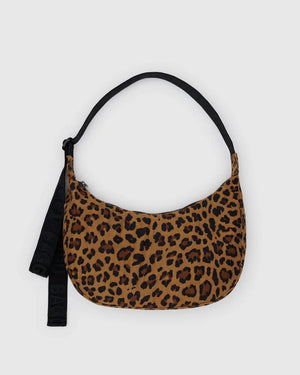 Medium Nylon Crescent Bag (Leopard) - Indy Jo