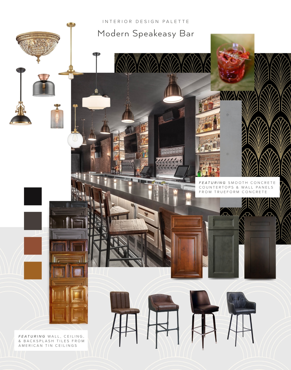 Mood board of modern accents.