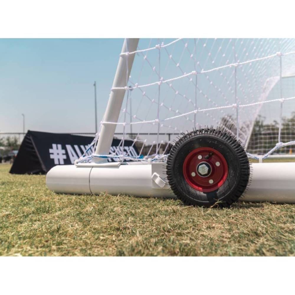 Veto Portable Aluminium Full Size Soccer Goal with Wheels Wheel View