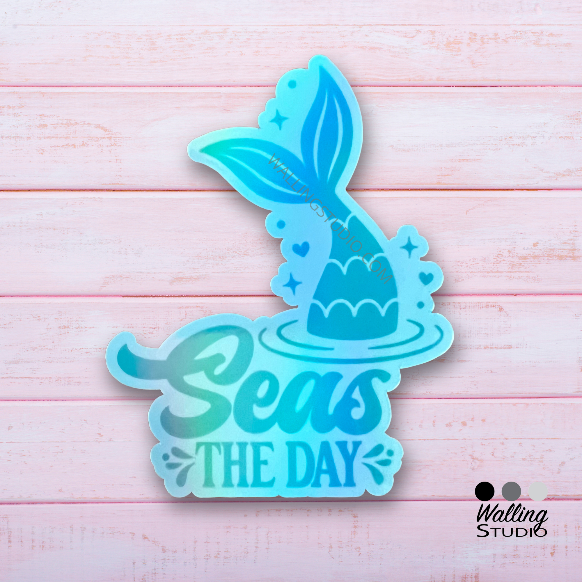 Seas the Day Holographic Sticker