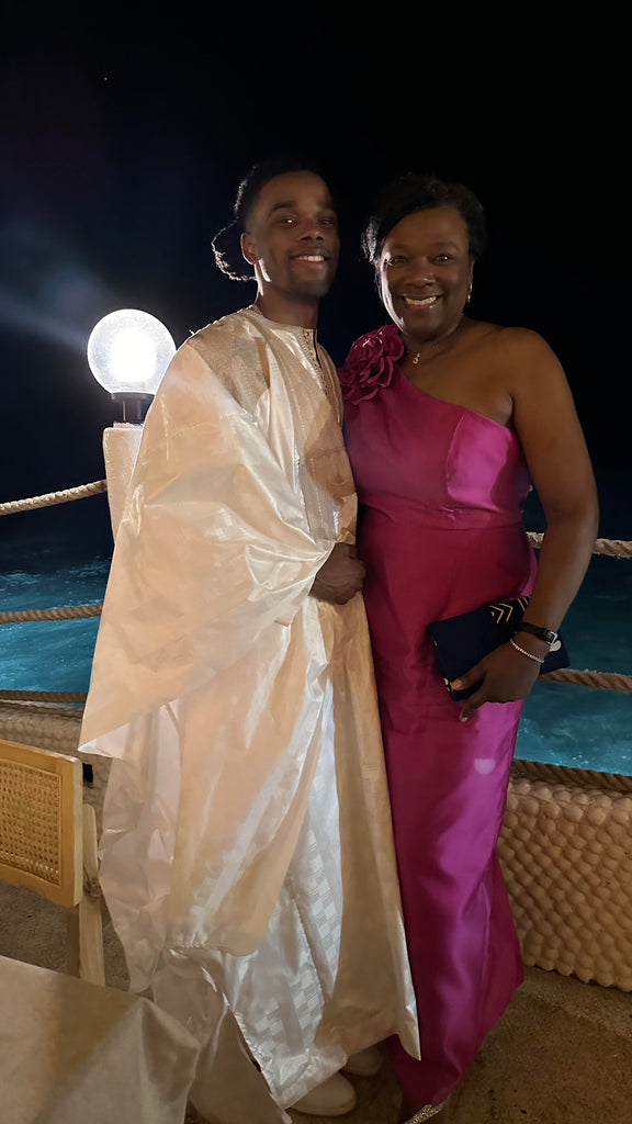 groom with mother in Dakar, Senegal