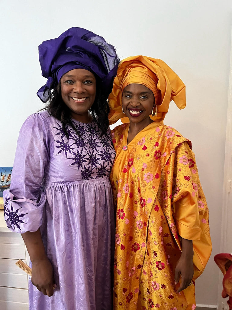 Mothers of the bride and groom in African dress