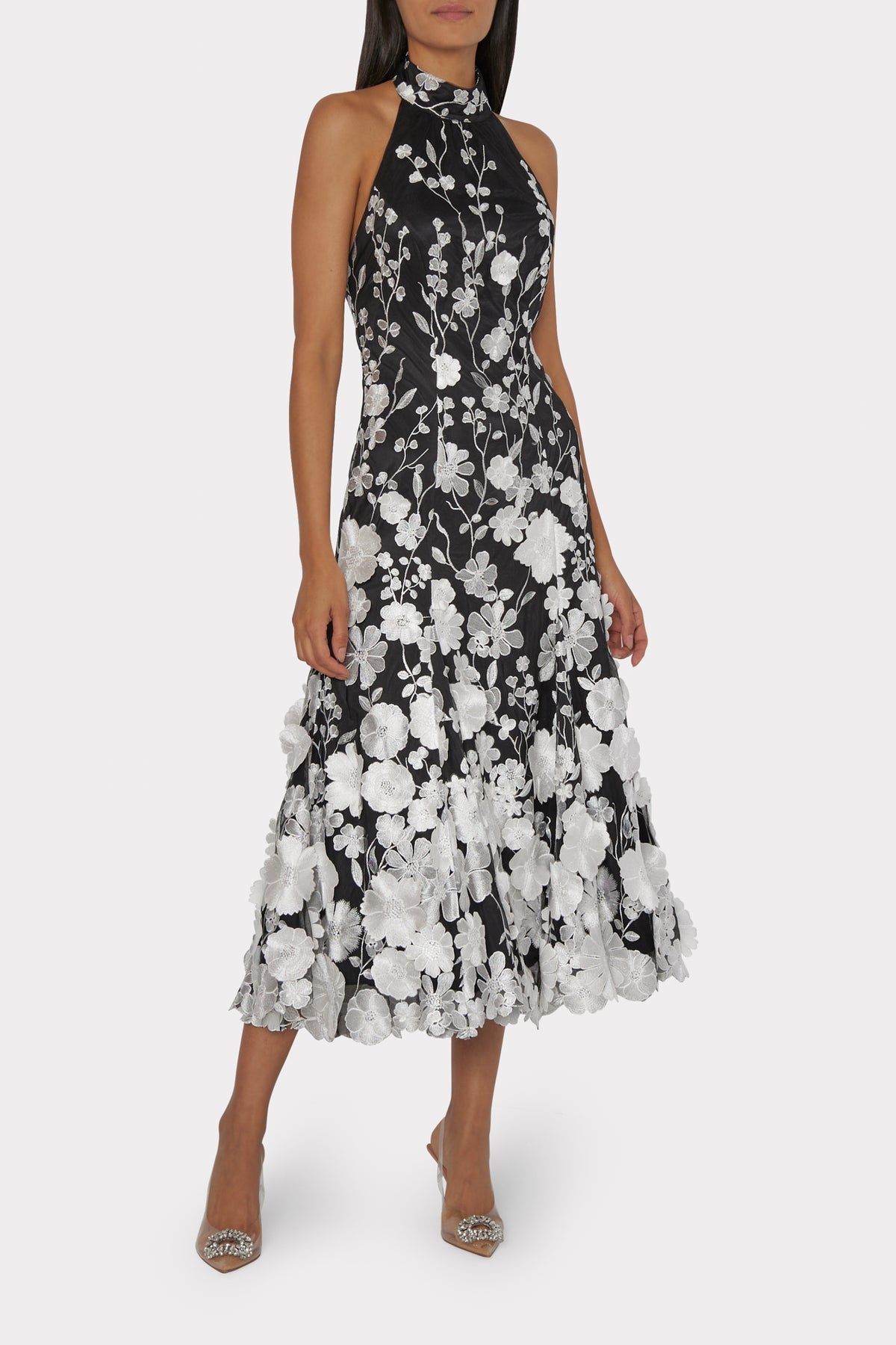Milly Embroidered Black and White Floral Dress – MOTHER OF