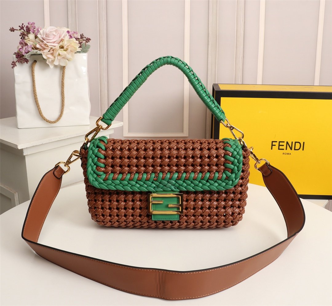 Fendi Women Leather Shoulder Bags Satchel Tote Bag Handbag Shopping Leather Tote Crossbody Satchel 2