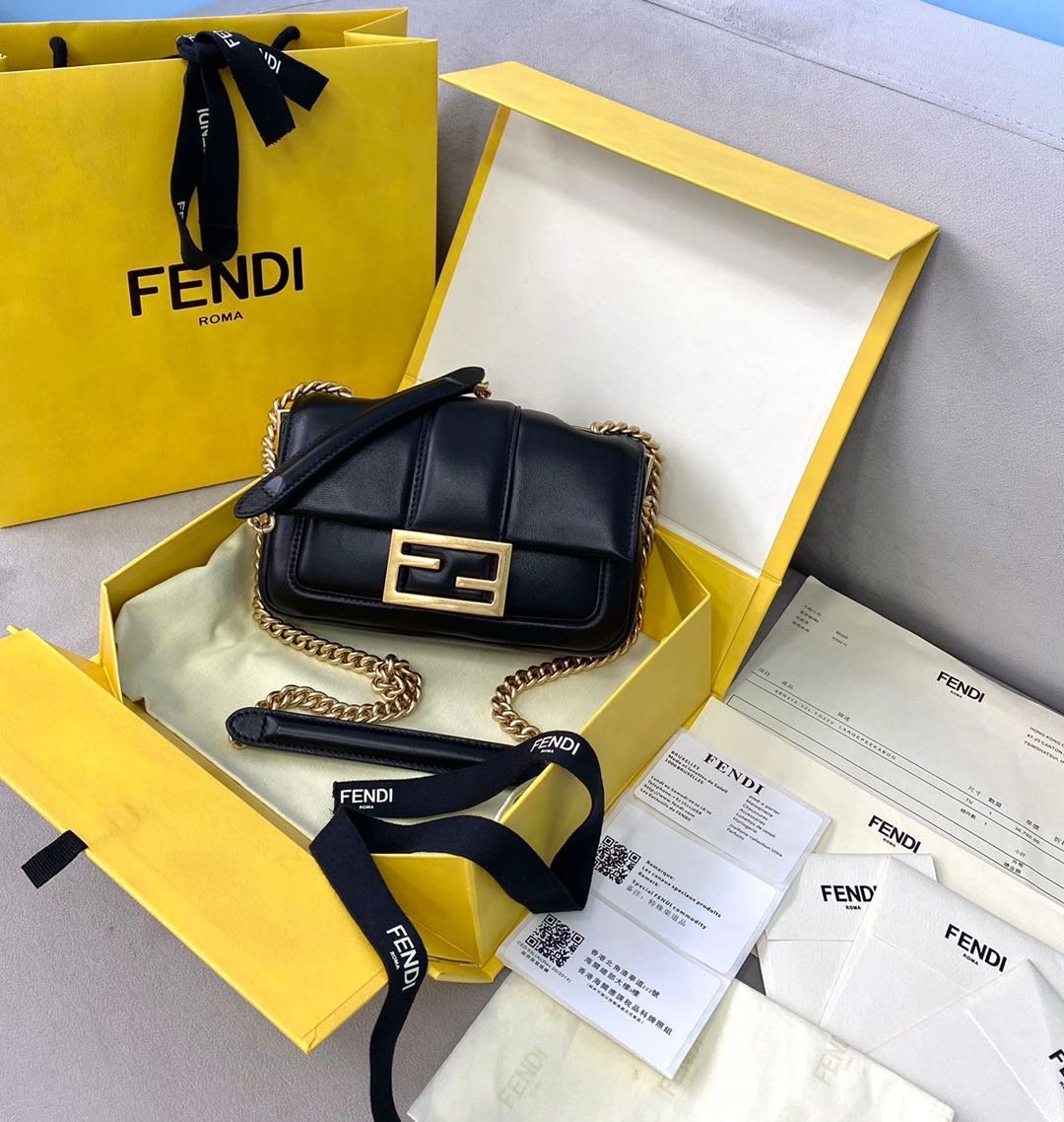 Fendi Women Leather Shoulder Bag Satchel Tote Bag Handbag Shoppi