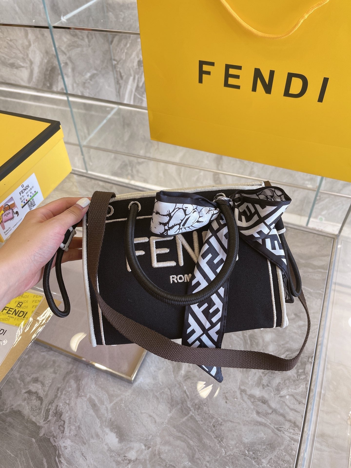 FENDI  Women Leather Shoulder Bags Satchel Tote Bag Handbag Shop